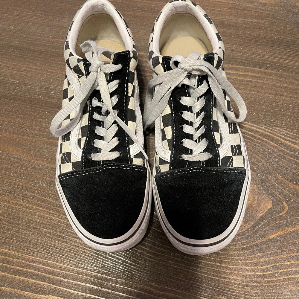Vans Primary Check Old Skool Black/Wt. Size 7/5.5 - image 3